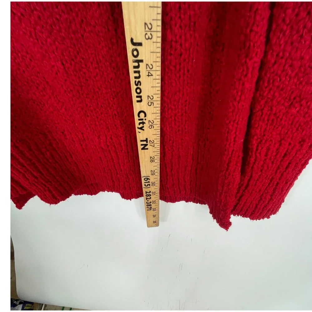 NWT J. Jill Womens Sweater XLT Cowl Neck Scarlet Red Textured Knit Tall 304673